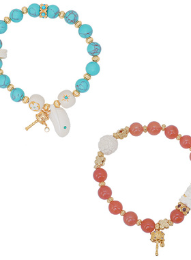 LAMUANA轻奢猛犸牙手串原创设计天然石串珠南红手链绿松手环叠戴