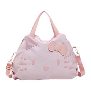 甜美kt健身包女士外出旅行包时尚大容量短途行李袋手提可挂行李箱