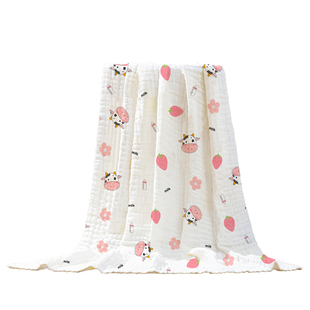 儿童浴巾纱布6层六层女童游泳大童新款纯棉吸水家用沙滩毛巾盖毯