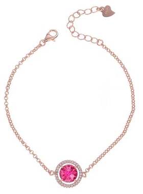 s925银手链空托圆形镶单粒