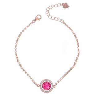 s925银手链空托圆形小围锆款手链托5x5 6x6 7x7 8x8mm来石代镶嵌