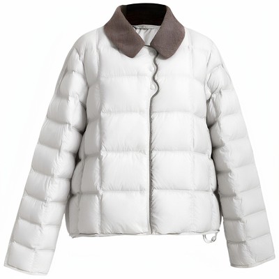 鸭鸭轻薄修身90绒羽绒服