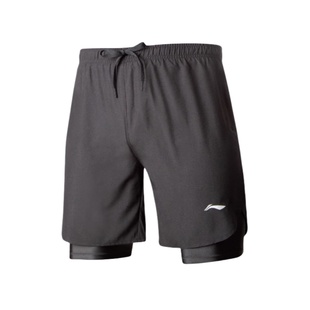 李宁运动短裤女夏季新款速干跑步专用假两件防走光五分裤中考体育