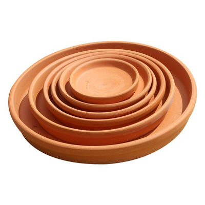 陶土简约红陶托盘花盆底座接水盘