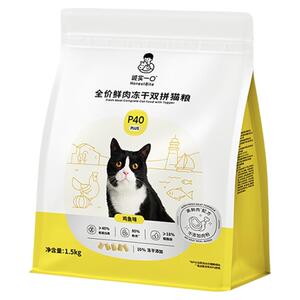 诚实一口P40鲜肉减油PLUS冻干双拼鸡鱼乳鸽成幼猫粮猫咪全价通用
