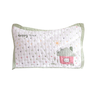 高密细纱纯棉纱布泡芙枕巾一对装全棉柔软卡通枕头巾吸汗枕头盖巾