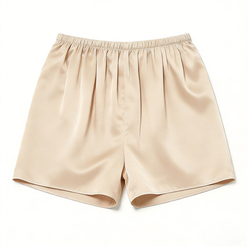 夏季100％桑蚕丝女真丝打底裤安全裤平角丝绸宽松短裤加大S-5XL