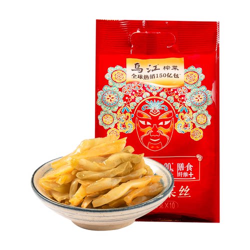 乌江涪陵榨菜鲜脆榨菜丝30g*10袋轻盐鲜香脆嫩