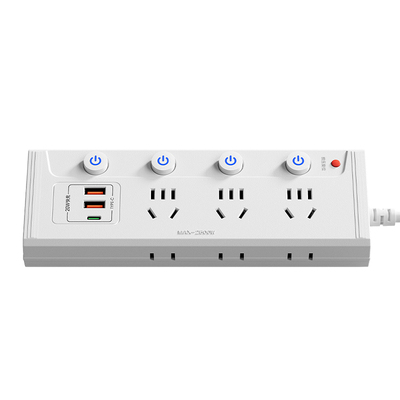 正牛正品多功能插座插线板插排分控开关带USB20W快充防过载拖线板