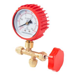 空调压力表氮气保压表60kg打压表6.0Mpa公制接口三通阀带铜螺帽