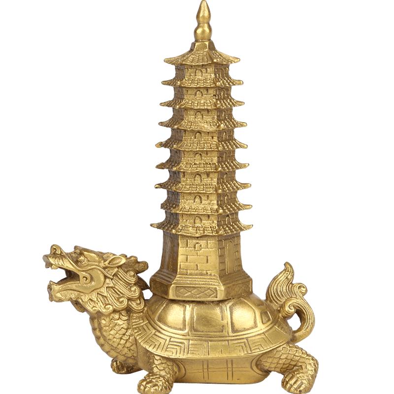 铜九层龙龟文昌塔摆件