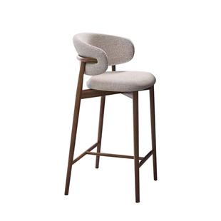 球球实木高脚凳吧台椅家用意式设计师酒吧椅高脚椅现代简约吧台椅