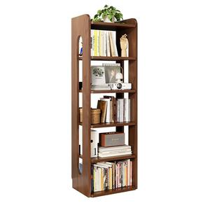 三梦实木书柜展示落地实木一体柜窄缝靠墙转角书架客厅家用置物架