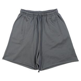 BPCALL日系复古不规则膝上3cm纯色运动休闲卫裤毛圈棉短裤男女款