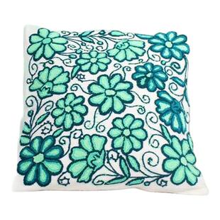 INCACULTURA秘鲁进口手工刺绣抱枕套羊驼毛HANDMADE花朵靠枕抱枕