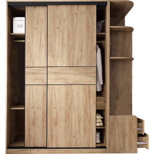 北欧衣柜推拉门移门定做现代简约家用组装大容量实木定制衣柜整体