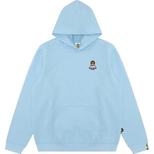 BABY MILO STORE女装秋冬卡通小猴刺绣印花薄绒连帽卫衣3033XXL