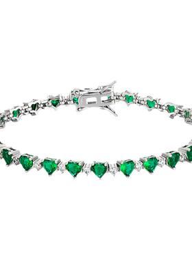 KREAMS925纯银彩钻爱心网球手链