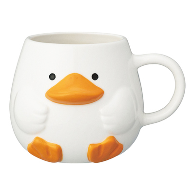 日本DECOLE胖鸭陶瓷马克杯、勺子