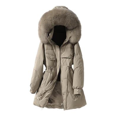 羽绒服中长款狐狸毛领韩版小个子