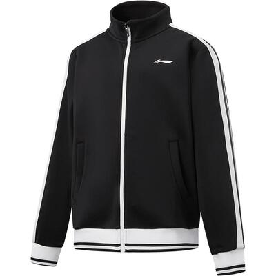 李宁童立领男女同款开衫无帽卫衣