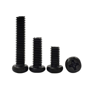 发黑圆头十字螺丝 PM机牙螺钉 黑色盘头机丝M4*4/5*6/7-45mm
