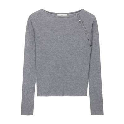 Dunst2025新款女士系扣开衩针织上衣时尚百搭打底衫UDSW5A206