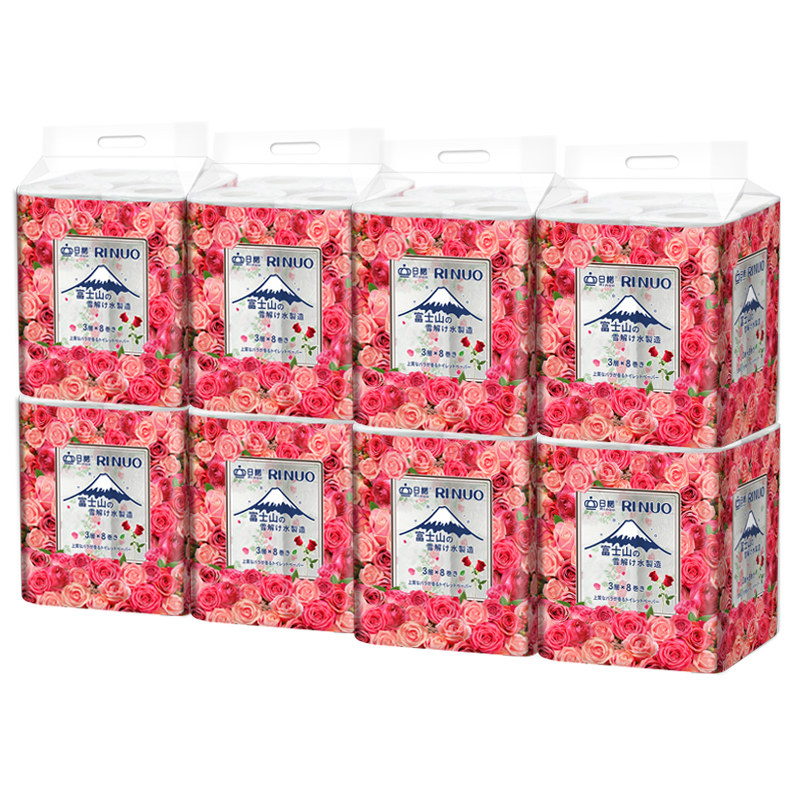 日诺日本进口卷纸3层玫瑰花香