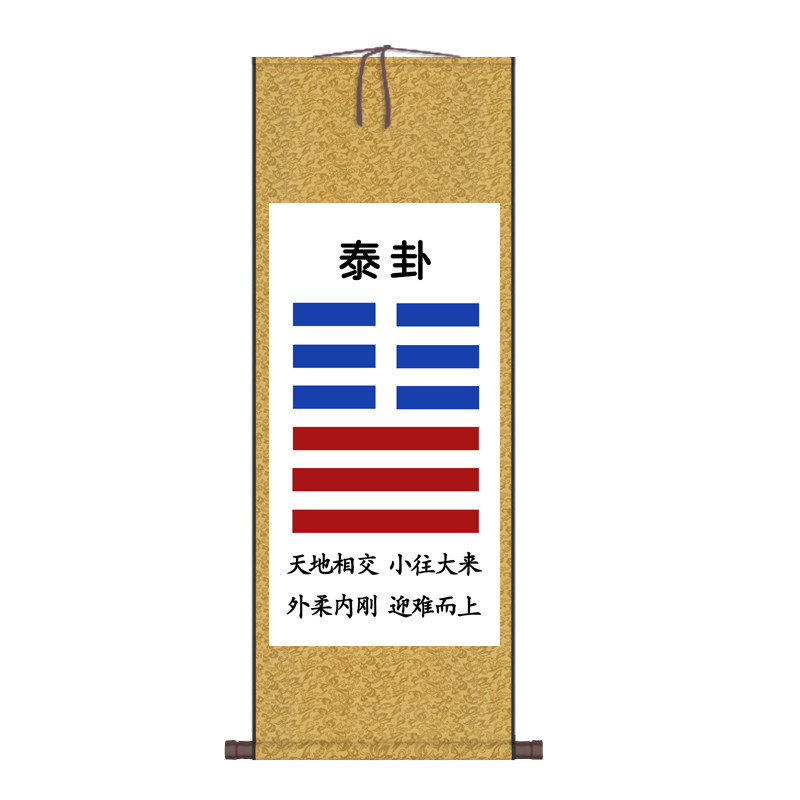 五行周易八卦卷轴画客厅补角字画乾坤离震兑巽坎艮图挂画国画装饰
