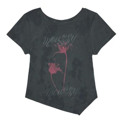 moussy美式辣妹晕染玫瑰短袖T恤
