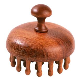 高端檀木圆盘按摩梳头部头皮经络梳毛囊疏通神器养发保健梳子通用