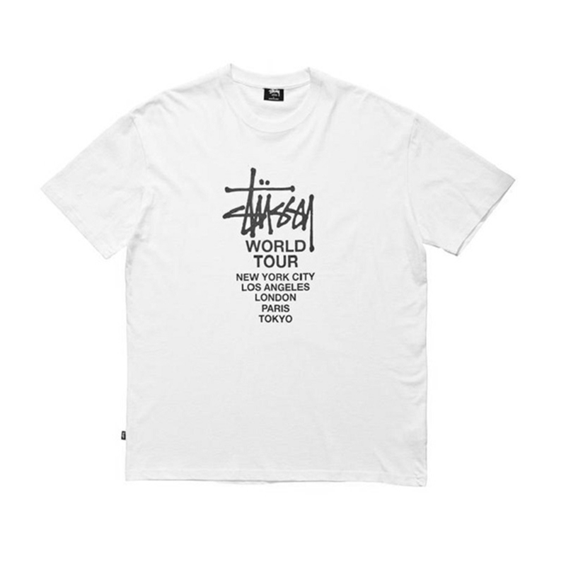 STUSSY SOLID TOUR 斯图西世界巡游潮流休闲t恤宽松男女限定短袖