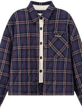 格子棉服nooneelse韩系