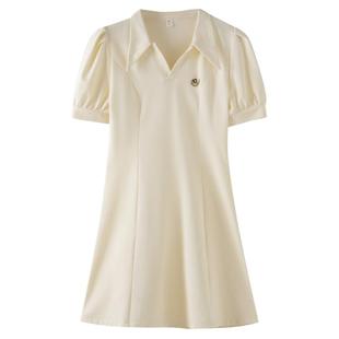 亲子装一家四口2025新款夏天母女装Polo衫连衣裙裙子母子三口套装