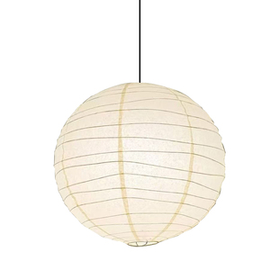 日式复古棉纸灯笼圆球卧室餐厅服装店民宿侘寂凤白色客厅玄关灯具