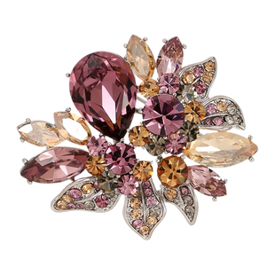 繁华似锦水晶花束镶锆石花朵胸针奢华气质女西装大衣宴会配饰胸花