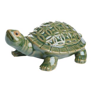 金 钱龟长寿 石湾陶瓷公仔装饰品水缸假山工艺品贺寿礼品摆件包邮