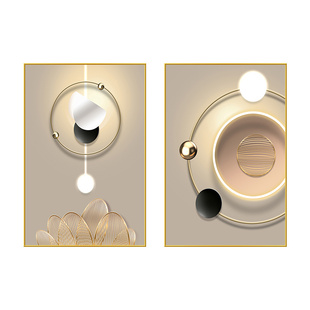 卧室装饰画床头主卧挂画房间酒店墙壁简约几何抽象画新款客厅壁画