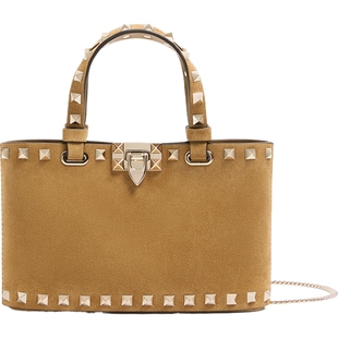 [线上限定]华伦天奴VALENTINO女士ROCKSTUD绒面牛皮革手袋