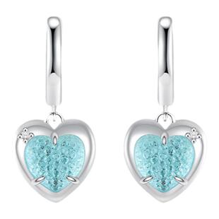 Department水冰蓝游粼之心耳环小众蓝色耳饰百搭童趣可爱首饰