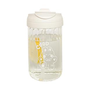 简约水杯女生带吸管玻璃杯办公室高颜值夏季便携学生新款2025杯子