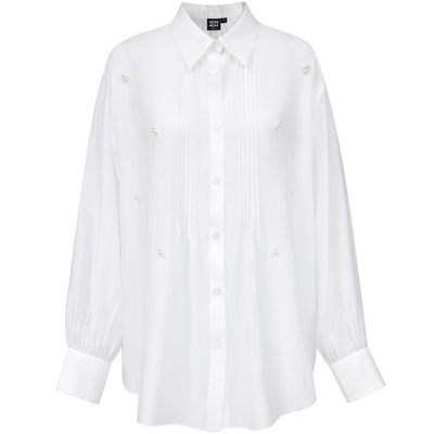 VeroModa仿珍珠立体装饰衬衫