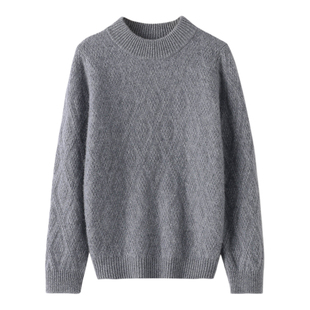 儿童半高领100纯山羊绒衫秋冬季加厚毛线衣男童女童提花打底毛衣