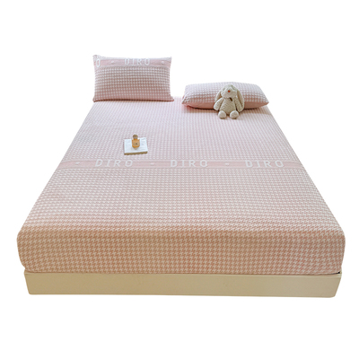 A类雕花牛奶绒床笠珊瑚绒床罩套