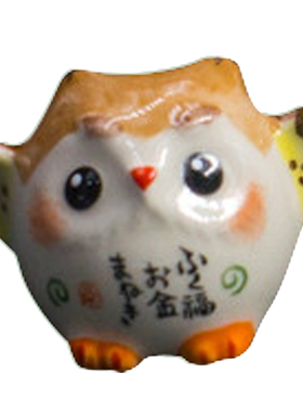 桌面车载摆饰药师窑猫头鹰招福
