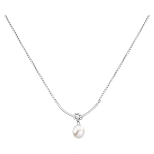 素泊集s925纯银沧海遗珠珍珠项链女款轻奢小众锁骨链日常通勤百搭