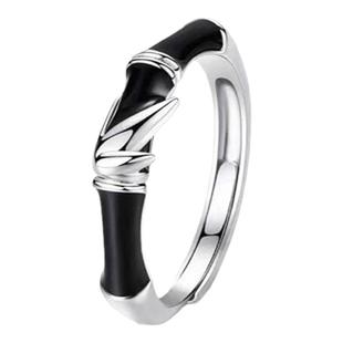 竹定情侣款银戒指女男一对小众竹节设计款高级感对戒礼物送女朋友