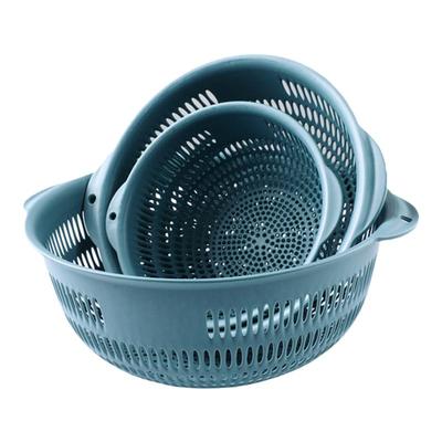 加厚洗菜篮子水果篮厨房沥水篮塑料洗菜盆三件套家用果盘收纳神器