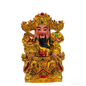 纯手工陶瓷财神摆件金衣招财镇宅