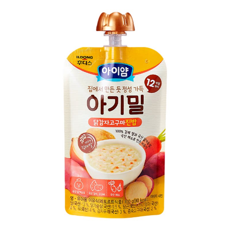 ILDONG 蕃薯土豆鸡肉粥100g宝宝12个月+营养膳食纤维促进消化成长